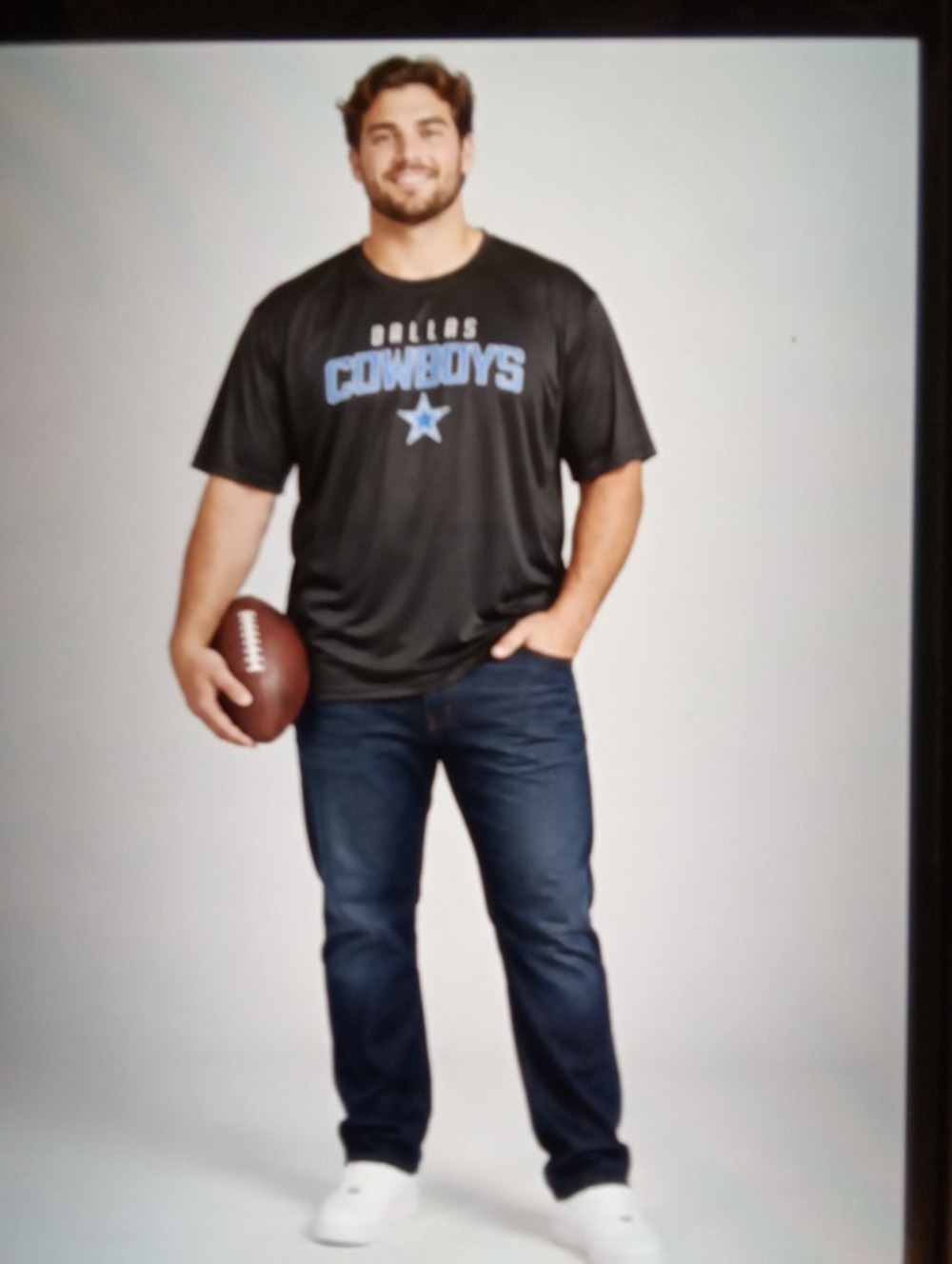 Dallas Cowboys Mens 2XL Black Short Sleeve Performance T Shirt Team Athletic